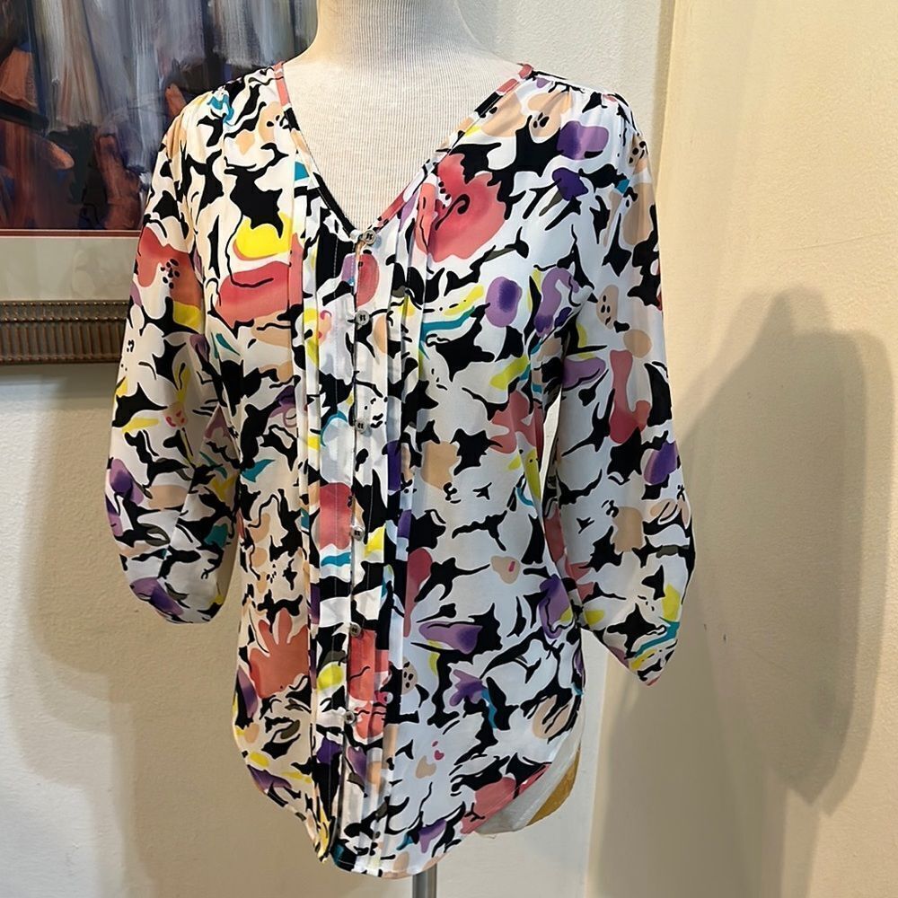 Yumi Kim Floral Multicolor Tiered Women's Top Size Medium